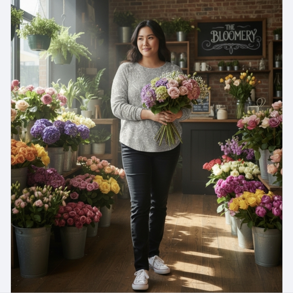 🌟Simply Vera Wang Light Gray Patterned Long Sleeve Top